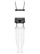 French maid, costume lingerie, lace trim, peek-a-boo cups, apron